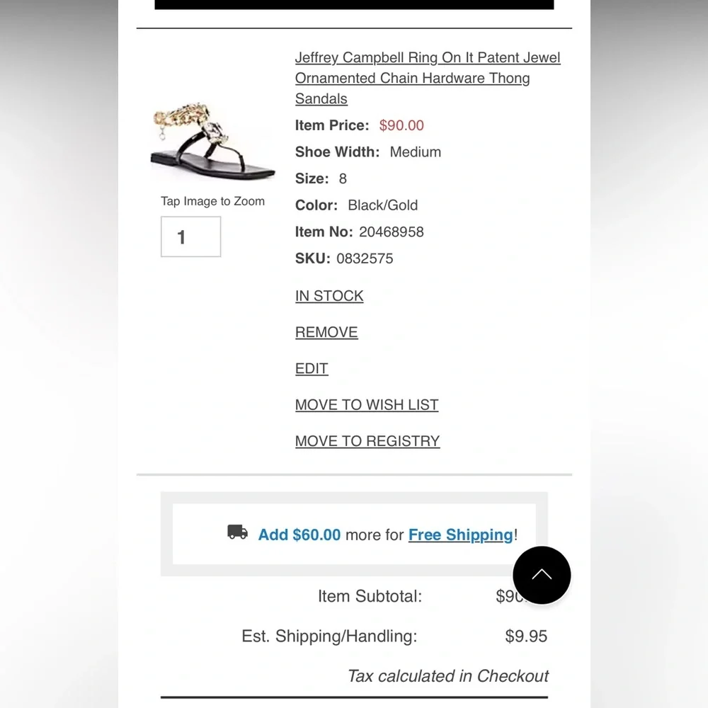 Jeffrey Campbell Black Sandals with Gold Chain - Picture 3 of 4